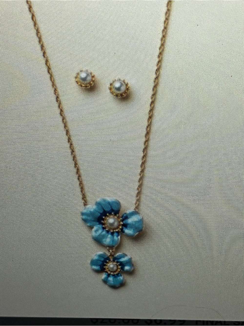 Blue Bloom Necklace and earring set